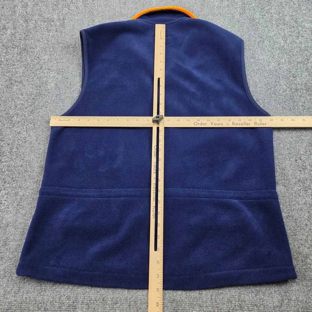 Vintage LL Bean Fleece Vest Womens L Navy Orange Polartec USA Made Gorpcore 90s